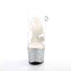 Pleaser - SKY308LG Sandale à bride à la cheville, Pole dance chaussures - Chaussures de pole dance - Couleur argent/Transparent Product image